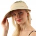 Sun Protection UPF UV Wide Big Brim Linen Cotton Beach Pool Visor Cap Hat  eb-31449808